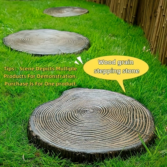 1pc, Outdoor Wood Grain Stepping Stone Courtyard Garden Lawn Stepping Stone Stone Imitation Grinding Garden Tingstep Stone Outdoor Floor Tile Chinese Courtyard Landscape, Large Size