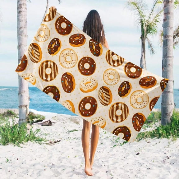 1pc Overd Beach Towel, Highly Absorbent Quick Dry Towel For Swimming, Diving, Traveling, Sports