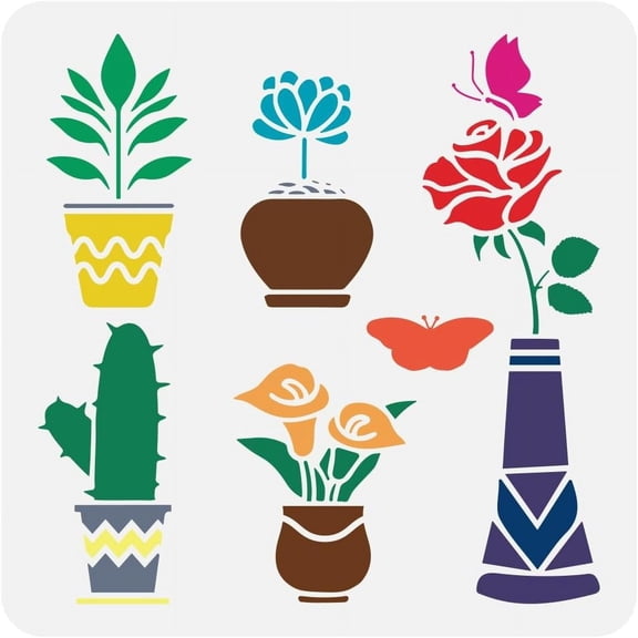 1pc PET Hollow Out Drawing Painting Stencils for DIY Scrapbook Mixed Shapes 30x30cm DIY