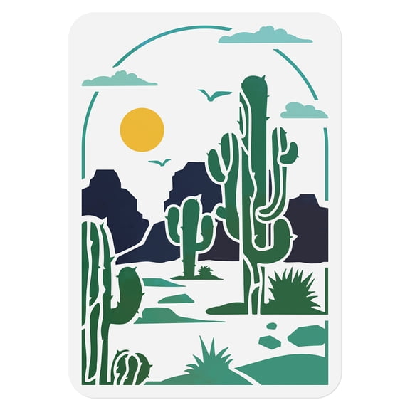 1pc PET Hollow Out Drawing Painting Stencils for DIY Scrapbook Photo Album Cactus 297x210mm
