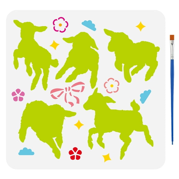 1pc PET Hollow Out Drawing Painting Stencils for DIY Scrapbook Photo Album Goat 30x30cm