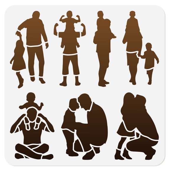 1pc PET Hollow Out Drawing Painting Stencils for DIY Scrapbook Photo Album Human 300x300mm for DIY making