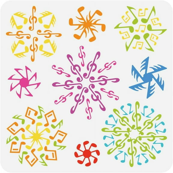 1pc PET Hollow Out Drawing Painting Stencils for DIY Scrapbook Photo Album Musical Note 30x30cm Creation