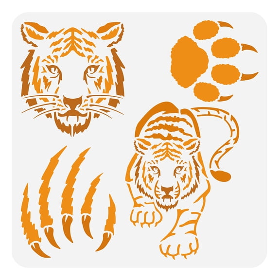 1pc PET Hollow Out Drawing Painting Stencils for DIY Scrapbook Photo Album Tiger 30x30cm