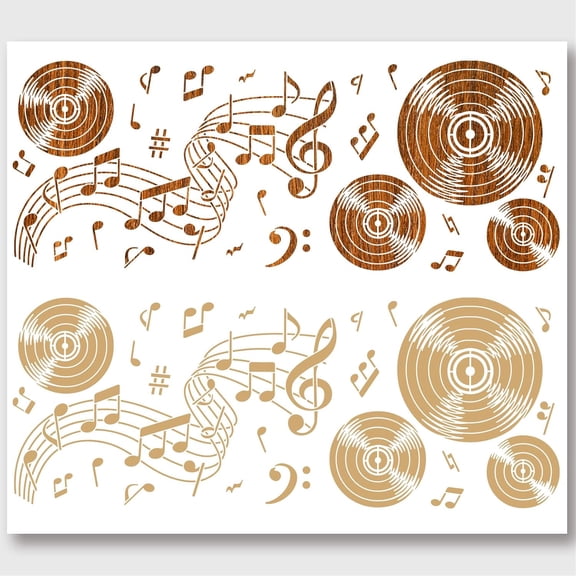 1pc PET Hollow Out Drawing Painting Stencils for Scrapbook Photo Album Musical Note Pattern 400x1000mm