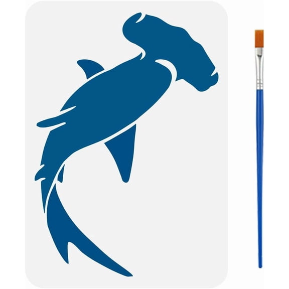 1pc PET Hollow Out Drawing Painting Stencils for Scrapbook Photo Album Shark 297x210mm