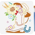 thumbnail image 1 of 1pc PET Hollow Out Drawing Painting Stencils for Scrapbook Photo Album Shoes 30x30cm, 1 of 9