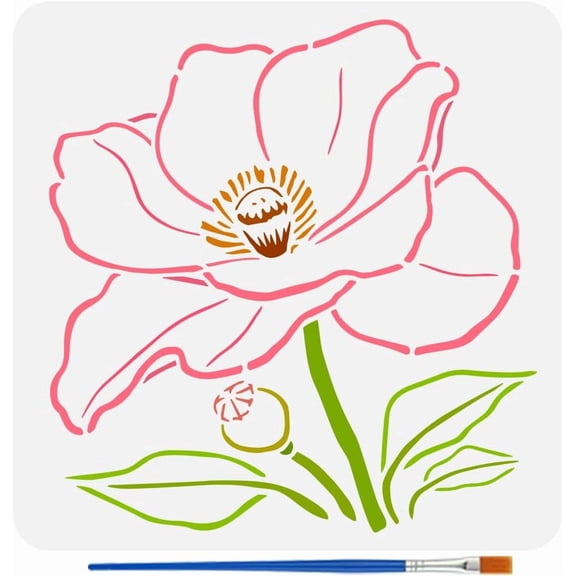 1pc PET Hollow Out Drawing Painting for DIY Scrapbook oto Album Flower 30x30cm