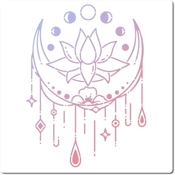 1pc PET Plastic Drawing Painting Stencils Templates Square White Flower 30x30cm