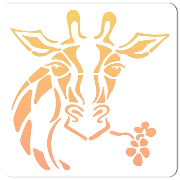 1pc PET Plastic Drawing Painting Stencils Templates Square White Giraffe Pattern 30x30cm