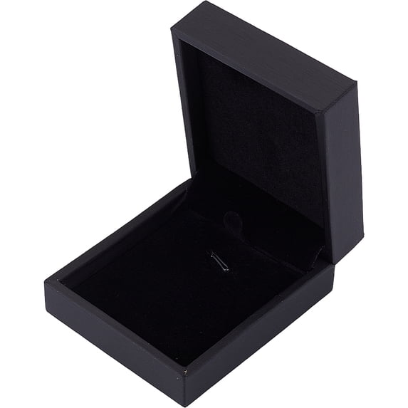 1pc PU Leather Jewelry Storage boxes Rectangle Black 8.45x7.4x3.8cm DIY