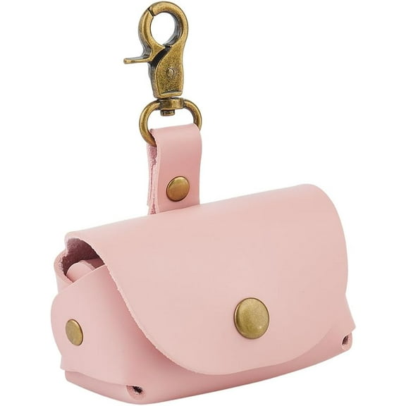 1pc PU Leather Ring Storage Gift Cases with Iron Rings & Clasps for Pet Pink 11cm Bag: 9x9.2x5cm