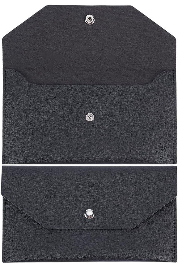 1pc PU Leather Wallets Rectangle Black 9.7x17.5x0.4cm