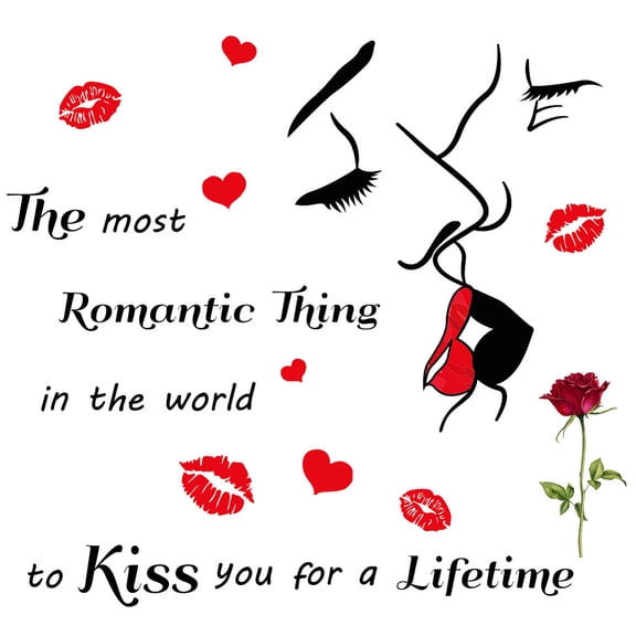 1pc PVC Wall Stickers Wall Decoration Lip Pattern 800x350mm