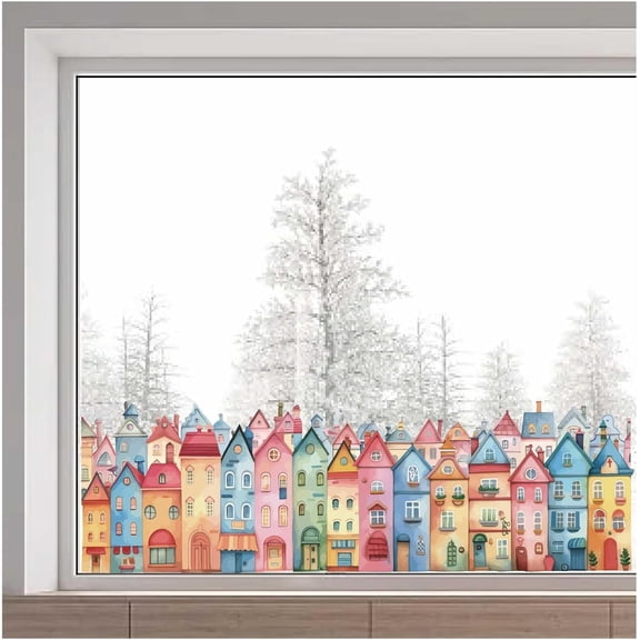 1pc PVC Window Static Stickers Rectangle Shape for Window Decoration House 380x1160mm Craft