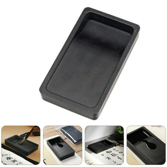 1pc Painting Inkstone Accessory Calligraphy Inkslab Student Two-sided Inkslab (Plastic Material)