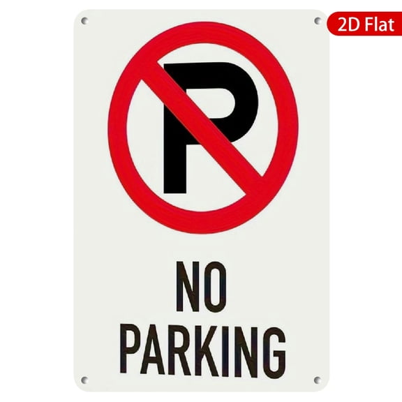 1pc No Parking Metal Sign, 8x12 Inches, Durable & Weatherproof, Perfect for Driveways, Streets, Parking Lots, Home, Office, Garage, Clear Warning Signage, Rust Resistant Outdoor Decor, 2D Flat