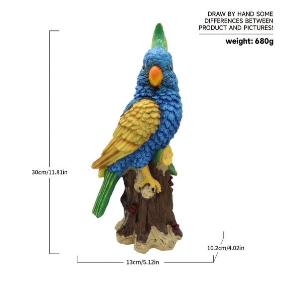 1pc Parrot Statues, Elegant Feather Designs, Flower Stump Decorations, Add A Touch Of Elegance to Your Space - Perfect for Terraces, Lawns, Gardens, Indoor And Outdoor Decorations