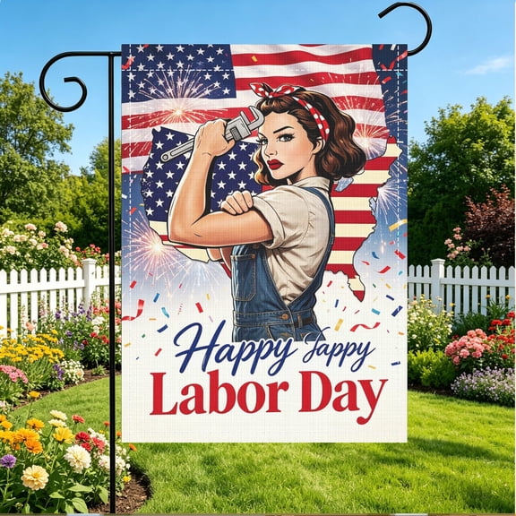 1pc Patriotic Firework Stars Stripes Labor Day Garden Flag 12x18 Inch, Double Sided Front Porch Yard Decor, Versatile Holiday Party Supplies & Gift