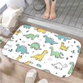 thumbnail image 1 of 1pc Pattern of Cartoon Dinosaurs Absorbent Non-Slip Bathroom Thickened Flannel Rug Decor,Soft,Quick Drying,Suitable For Indoor/outdoor Use,Bathrooms,Bedrooms,Kitchens,Terrace,Laundry Rooms,16"x24", 1 of 9