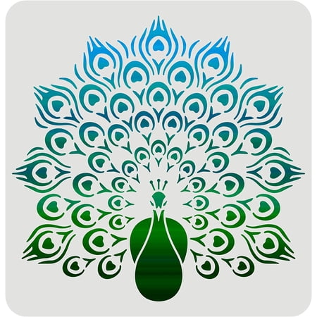 1pc Peacock Painting Stencil Template Reusable DIY Decorative Stencil Template for Painting Drawing on Walls 11.8x11.8 inch