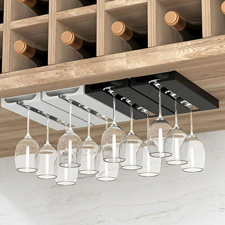 Wine Cup Holder Goblet Upside Down Wall Mounted Rack Glass Organization  Shelf Stemware Storage 