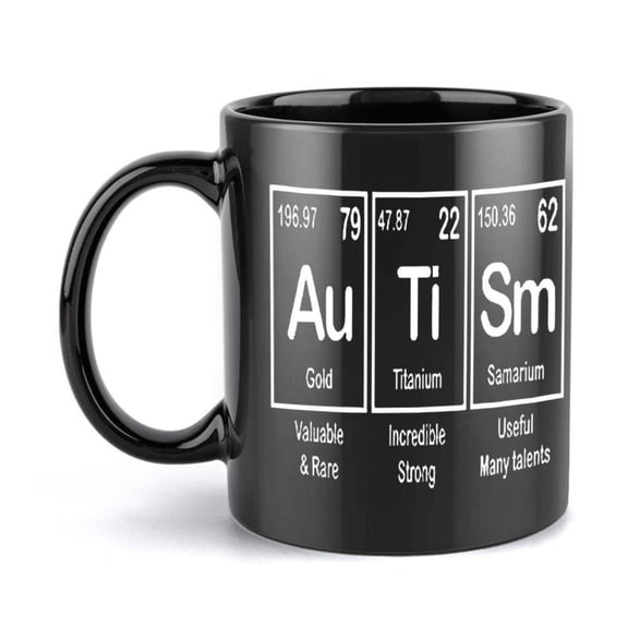 1pc Periodic Table Coffee Mug 11oz Ceramic Cup with Au Ti Educational Science Chemistry Students Teachers Graduates All Season Use Hot Cold Beverages Ideal Christmas New Year Birthday Present Durable