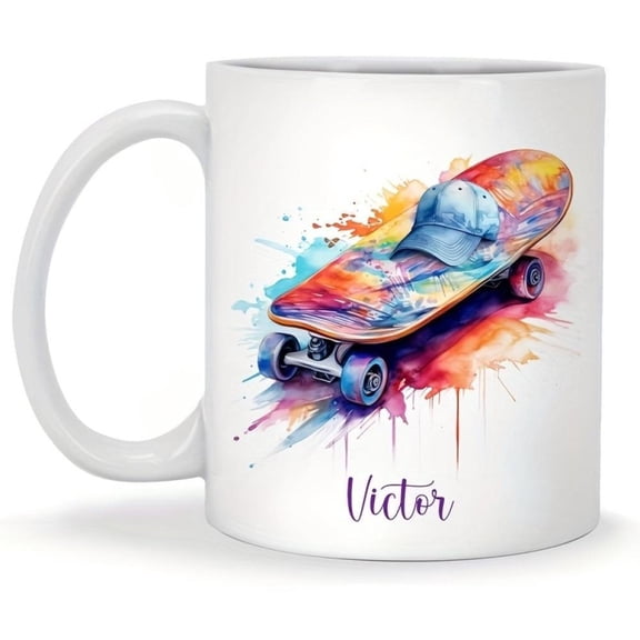 1pc Personalized Basketball Coffee Mug Custom Name David Red White Vibrant Basketball Sneaker Art Design 11oz Reusable Washable Basketball Players Fan