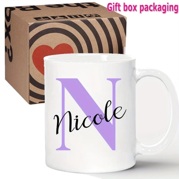1pc Personalized Initial Mark Mug Custom Name Cup 11oz Colors Girlfriend Best Friends Christmas Graduation Ceremony or Party