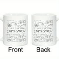 thumbnail image 1 of 1pc Personalized Math Teacher Ceramic Mug Custom Name Mrs Smith with Math Formulas White 11oz Ideal End of Year Students Teachers Coffee Cup, 1 of 4