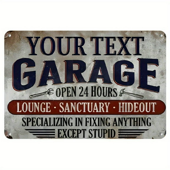 1pc Personalized Vintage Metal Sign 8x12 inch - Aluminum Wall Art for Home, Garage, Cafe, Restaurant, Bar - Retro Style, No Electricity Needed plaque