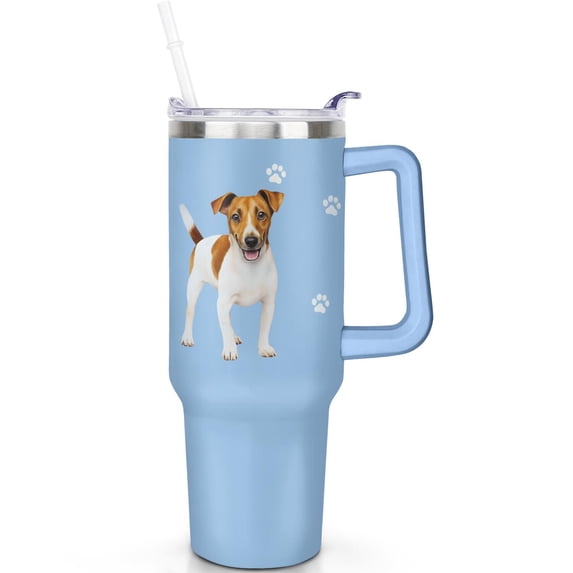 1pc Pet Lovers 40oz Tumbler with Straw & Handle - Insulated Stainless Steel Cup | Holiday Gift for Man Women (Christmas, Valentine's, Birthday)