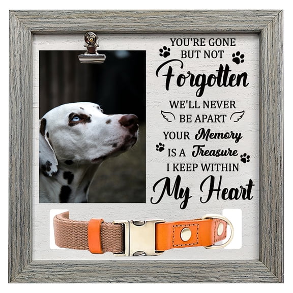 1pc Pet Photo Frames for Tabletop Display Photo Frame Square with Word Gray Paw Print 230x230mm for DIY