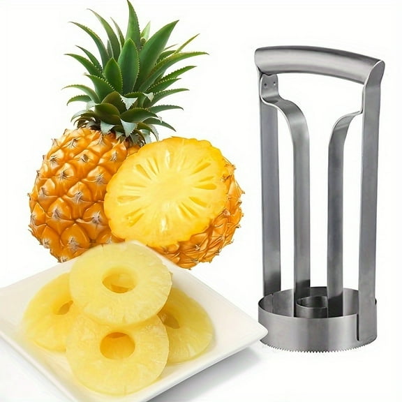 1pc Pineapple Corer Cutter, Pineapple Corer Stainless Steel Pineapple Corer, Manual Fruit Pineapple Slicer Peeler Fruit Slicer Corer, Pineapple Cutter Fruit Tool Easy Kitchen Tool (Silvery)