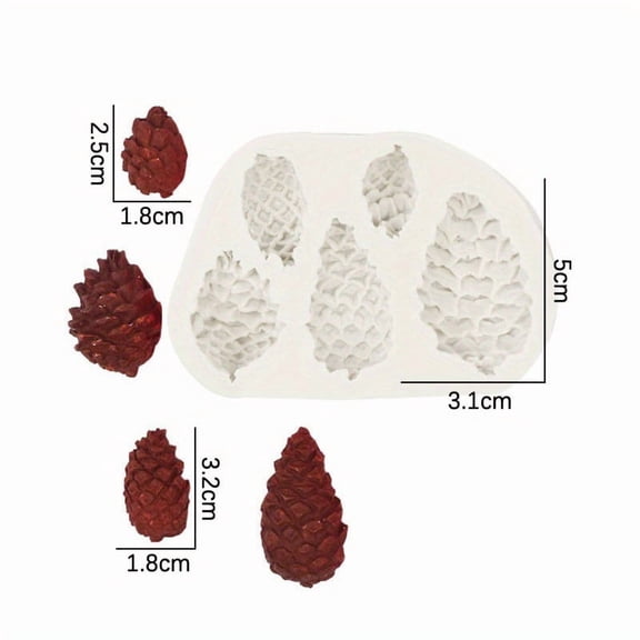 1pc Pinecone Pine Tower Silicone Mold Chocolate Mold Cake Decoration Mold