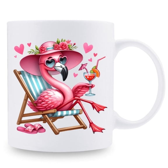 1pc Pink Flamingo Ceramic Mug 11 oz 3A Personalized Flamingo Pattern Coffee Mug Tea Cup Cold Drink Mug Holiday Anniversary