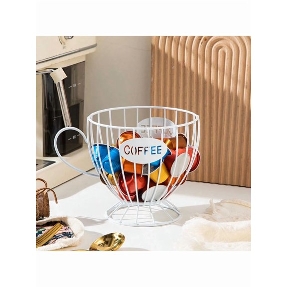 1pc Pink Nordic Style Coffee Capsule Organizer, Light Luxury Home Snack & Candy Storage Rack For Cafe Counter Display