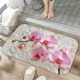 thumbnail image 1 of 1pc Pink Orchids Absorbent Non-Slip Bathroom Thickened Flannel Rug Decor,Soft,Quick Drying,Suitable For Indoor/outdoor Use,Bathrooms,Bedrooms,Kitchens,Terrace,Laundry Rooms,16"x24", 1 of 9