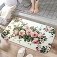 thumbnail image 1 of 1pc Pink Roses on Wall Absorbent Non-Slip Bathroom Thickened Flannel Rug Decor,Soft,Quick Drying,Suitable For Indoor/outdoor Use,Bathrooms,Bedrooms,Kitchens,Terrace,Laundry Rooms,16"x24", 1 of 9