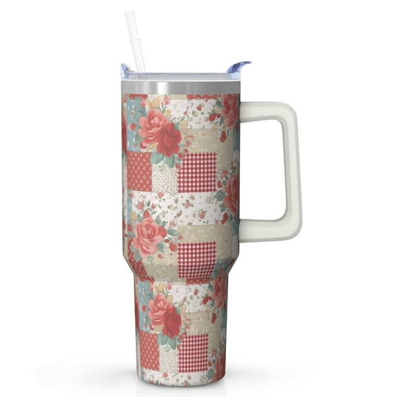 1pc Pioneer Lady 40oz Tumbler with Straw & Handle - Insulated Stainless Steel Cup | Holiday Gift for Man Women (Christmas, Valentine's, Birthday)