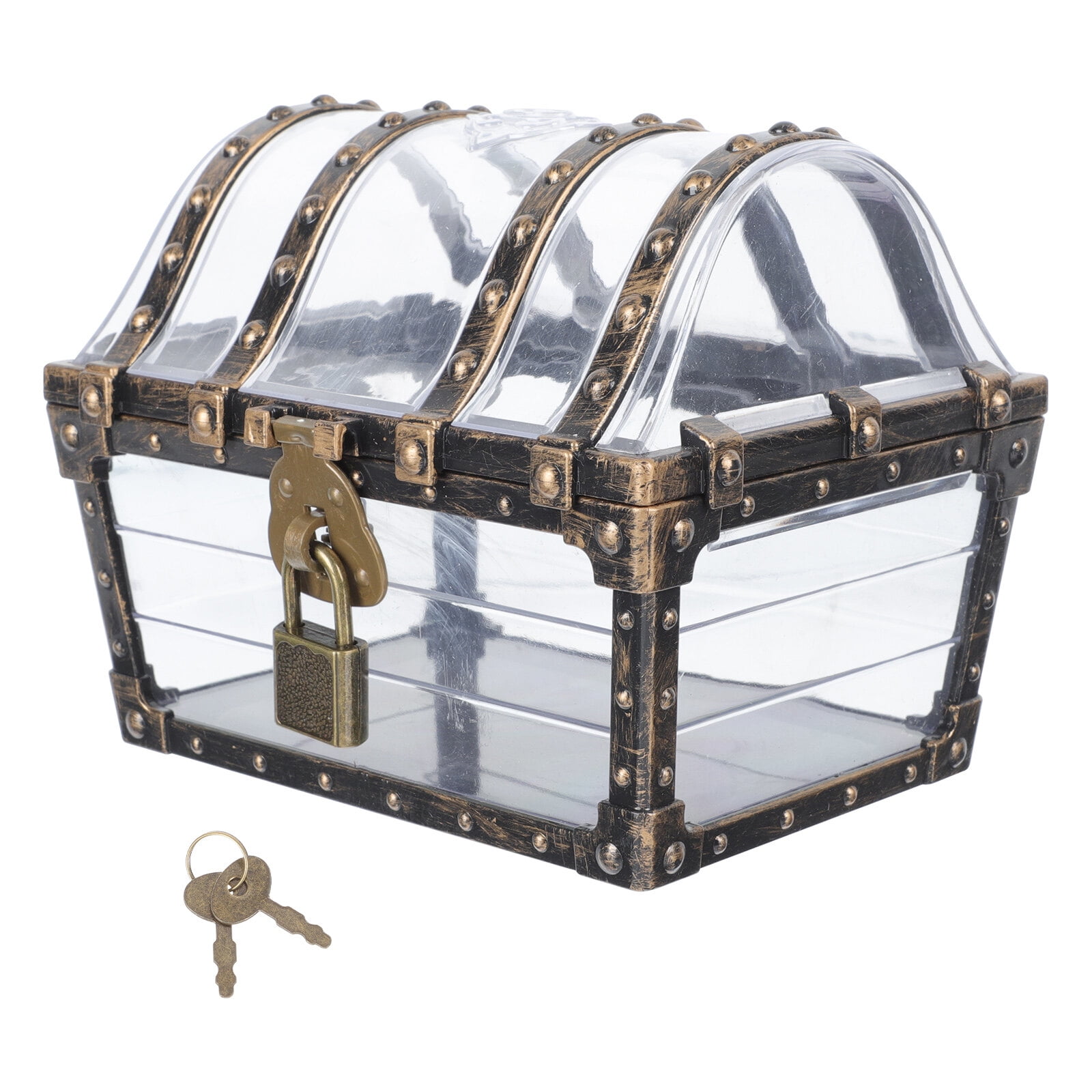 1pc Pirate Treasure Chest Children's Treasure Chest Retro Plastic Treasure Chest Toy