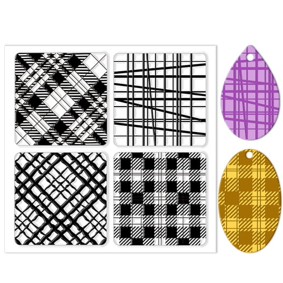 1pc Plaid Silicone Clay Texture Mat Silicone Texture Stamps Clay Modeling Pattern Pad for DIY Clay Jewelry Earrings Clay Mat Stamps for Decorative Card Making