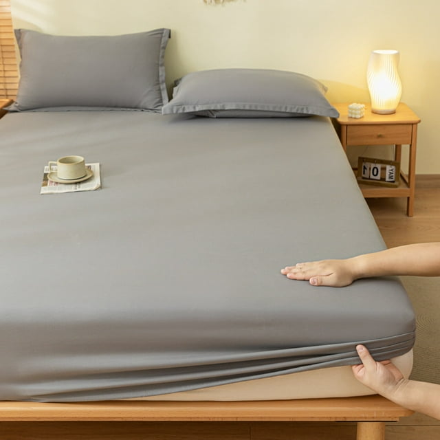 1pc Plain Fitted Sheet Skinfriendly Bed Cover fundas de colchón