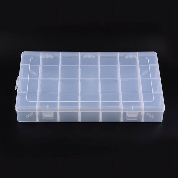 1pc Plastic Beads Containers Adjustable Dividers box Clear Rectangle 22cm wide 35cm long 5cm thick