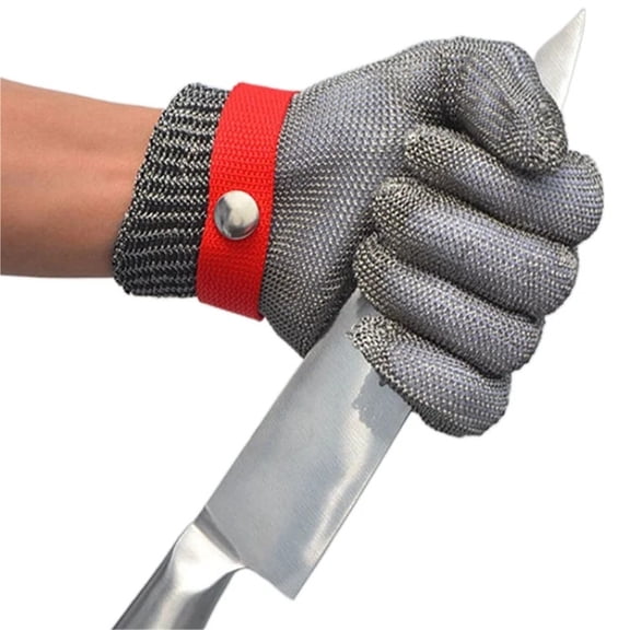 1pc Plastic Belt Stainless Steel Mesh Glove Cut Resistant Chain Mail Protective Anti-Cutting Glove For Kitchen Butcher Cleaner Glove ,More Durable