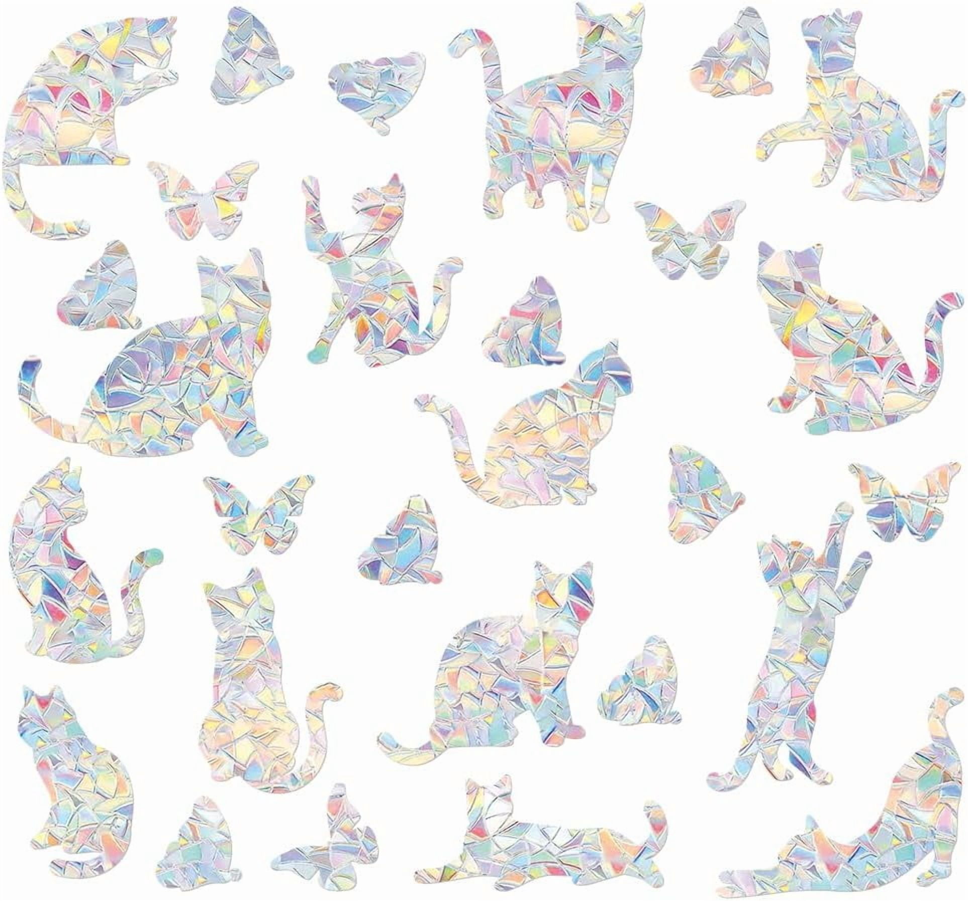 Color Window Decals 1pc Plastic Colored Laser Stained Window Film Static Stickers Rainbow ...