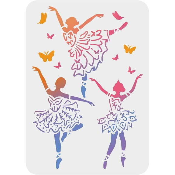 1pc Plastic Drawing Painting Stencils Templates for Painting on Scrapbook Fabric Tiles Floor Furniture Wood Rectangle Dancer Pattern 29.7x21cm