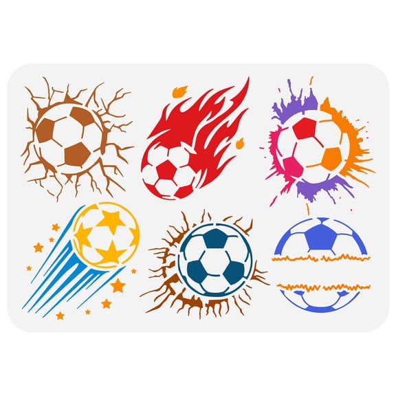 1pc Plastic Drawing Painting Stencils Templates for Painting on Scrapbook Fabric Tiles Floor Furniture Wood Rectangle Football 29.7x21cm