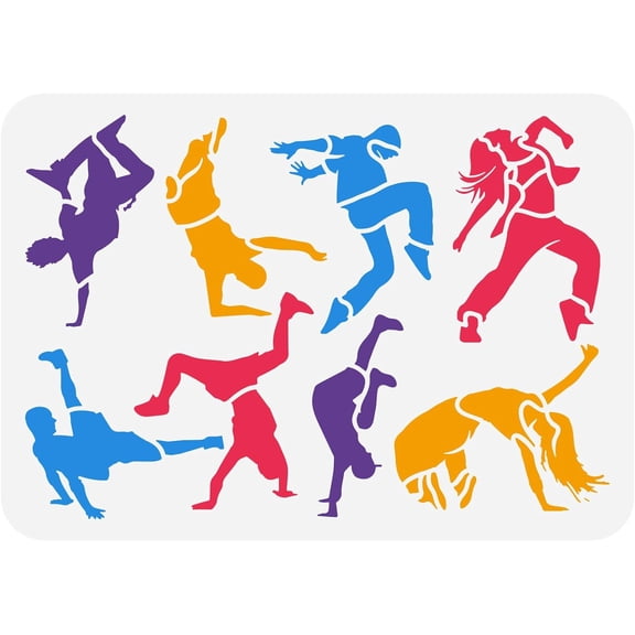 1pc Plastic Drawing Painting Stencils Templates for Painting on Scrapbook Fabric Tiles Floor Furniture Wood Rectangle Sports 29.7x21cm Mixed Color