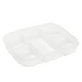thumbnail image 1 of 1pc Plastic Food Storage Containers with 6 Compartment,Serving Tray Snack Box Containers with Lid,Charcuterie Boxes Portable Snack Platter for Fruit Veggie Party Travel,9.44''x7.48''x1.57''(White1), 1 of 8